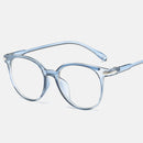 Transparent Anti Blue Light Computer Glasses Round for Women